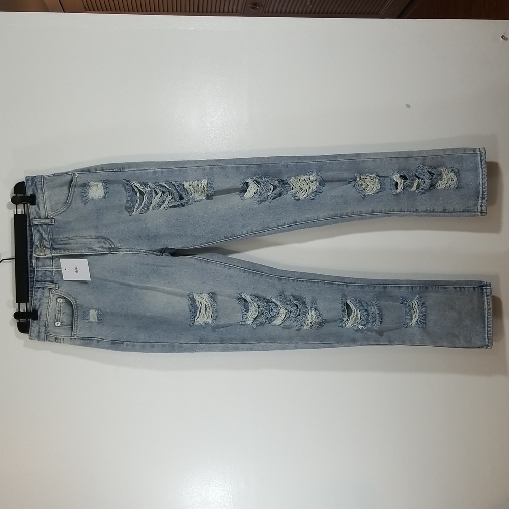 Adika Distressed Light Wash Blue Denim Jeans Medium - Picture 1 of 11
